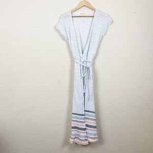 Marine Layer Striped Cotton Wrap Dress Size Large. Fits like a medium
